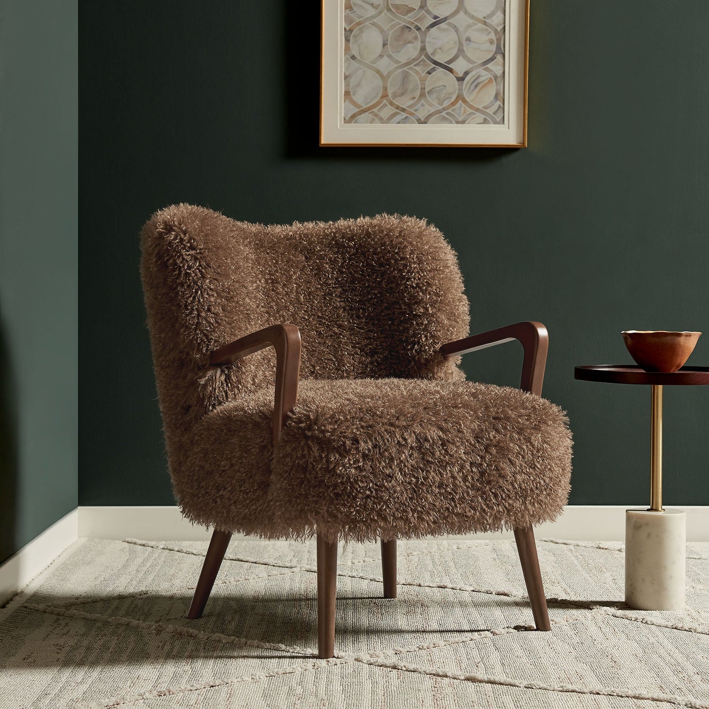 Zerra Faux Shearling Accent Armchair