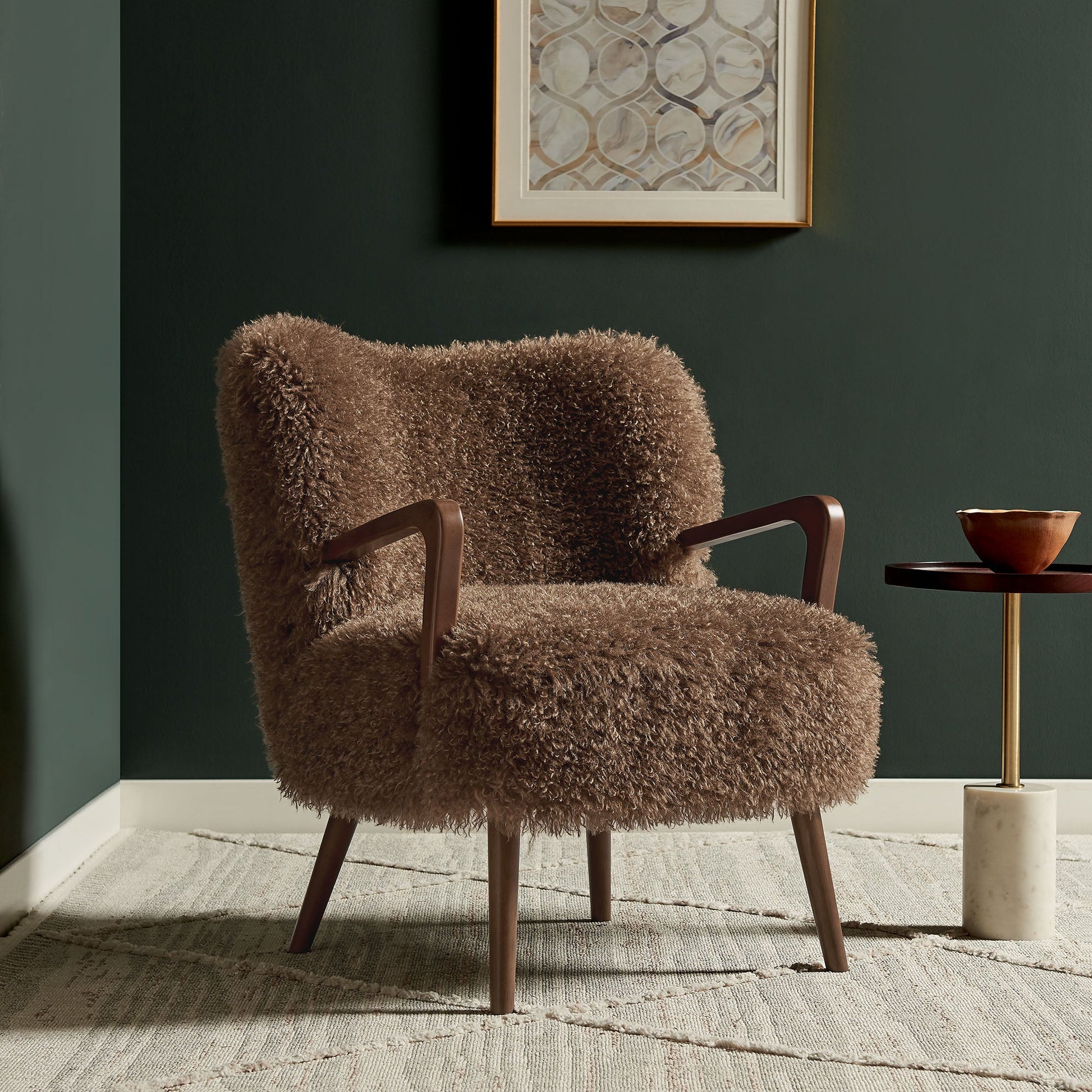 Zerra Faux Shearling Accent Armchair