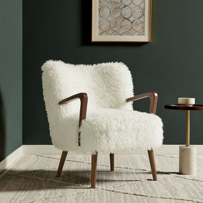Zerra Faux Shearling Accent Armchair