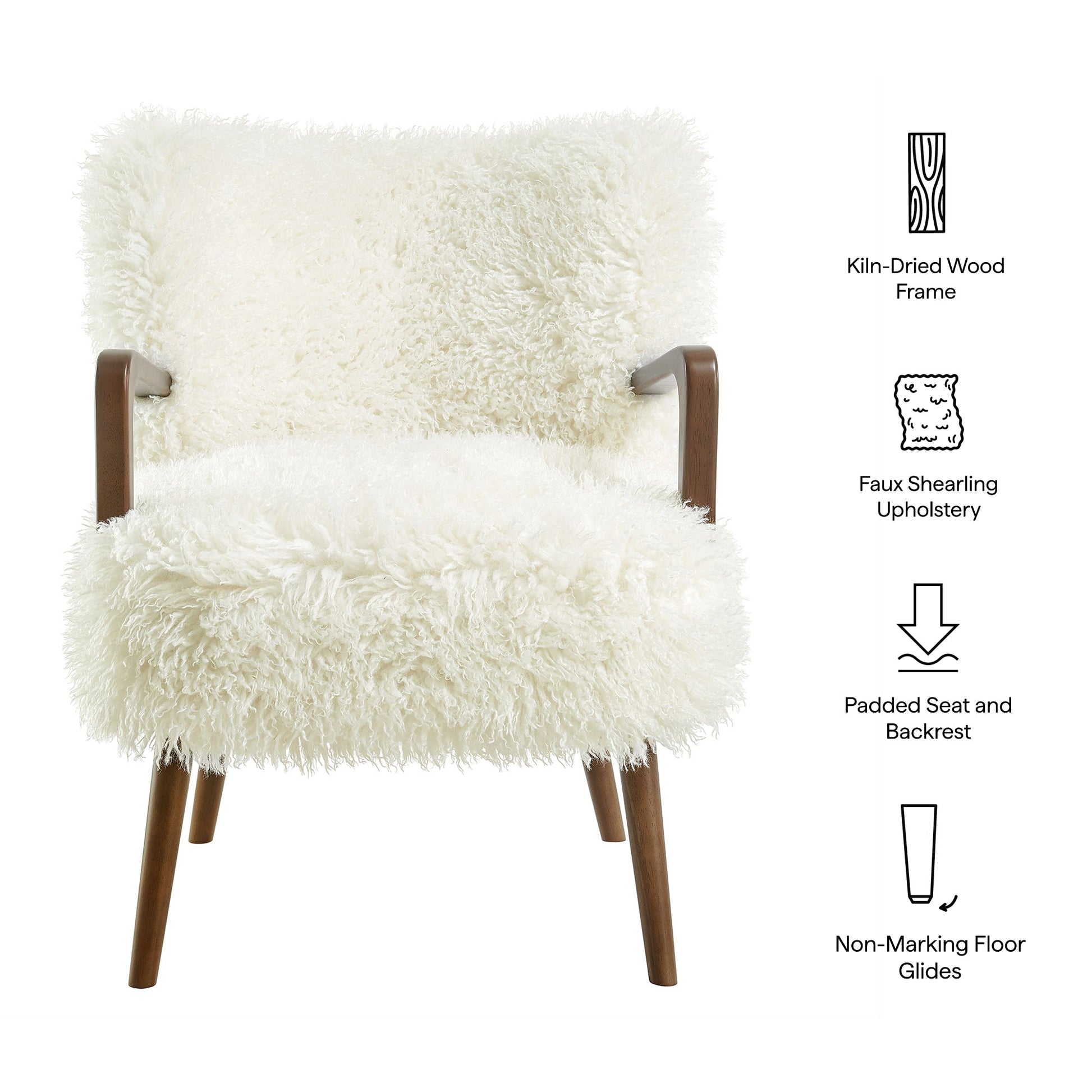 Zerra Faux Shearling Accent Armchair