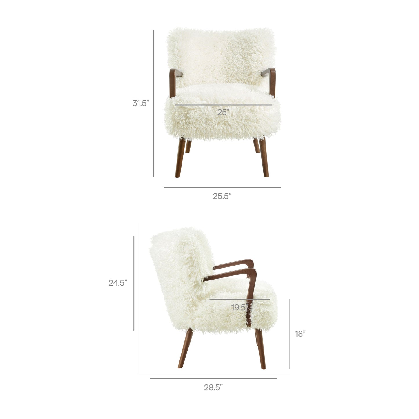 Zerra Faux Shearling Accent Armchair