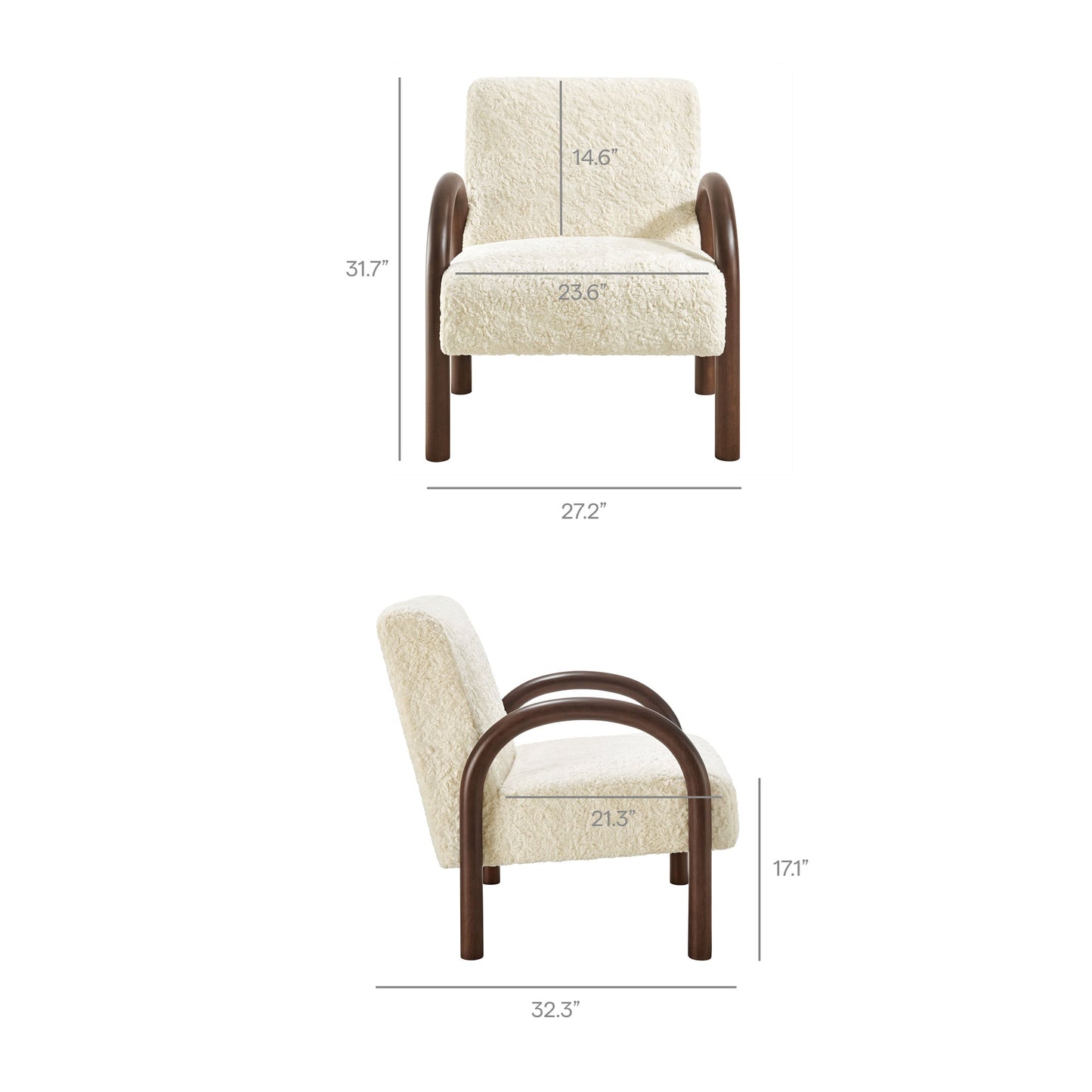 Lunet Faux Shearling Accent Armchair