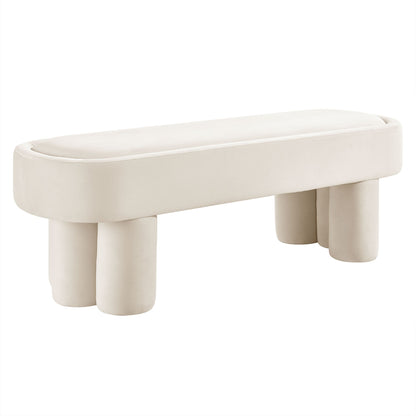 Mossi Oval Performance Velvet Accent Bench