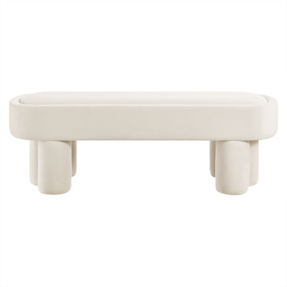 Mossi Oval Performance Velvet Accent Bench