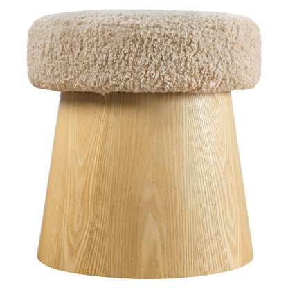 Ketra Round Faux Shearling Ottoman Footstool