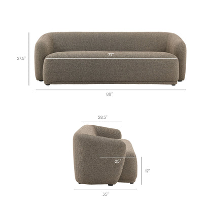 Monica 88 Inch Boucle Fabric Sofa