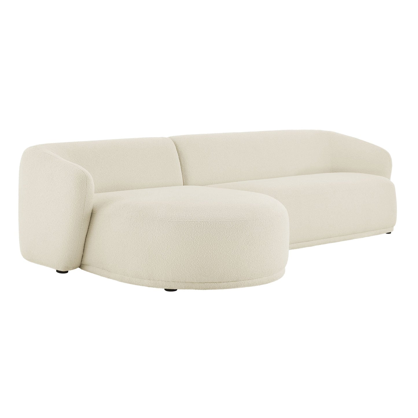 Monica 2 Piece Left Facing Boucle Fabric Modular Sofa with Chaise