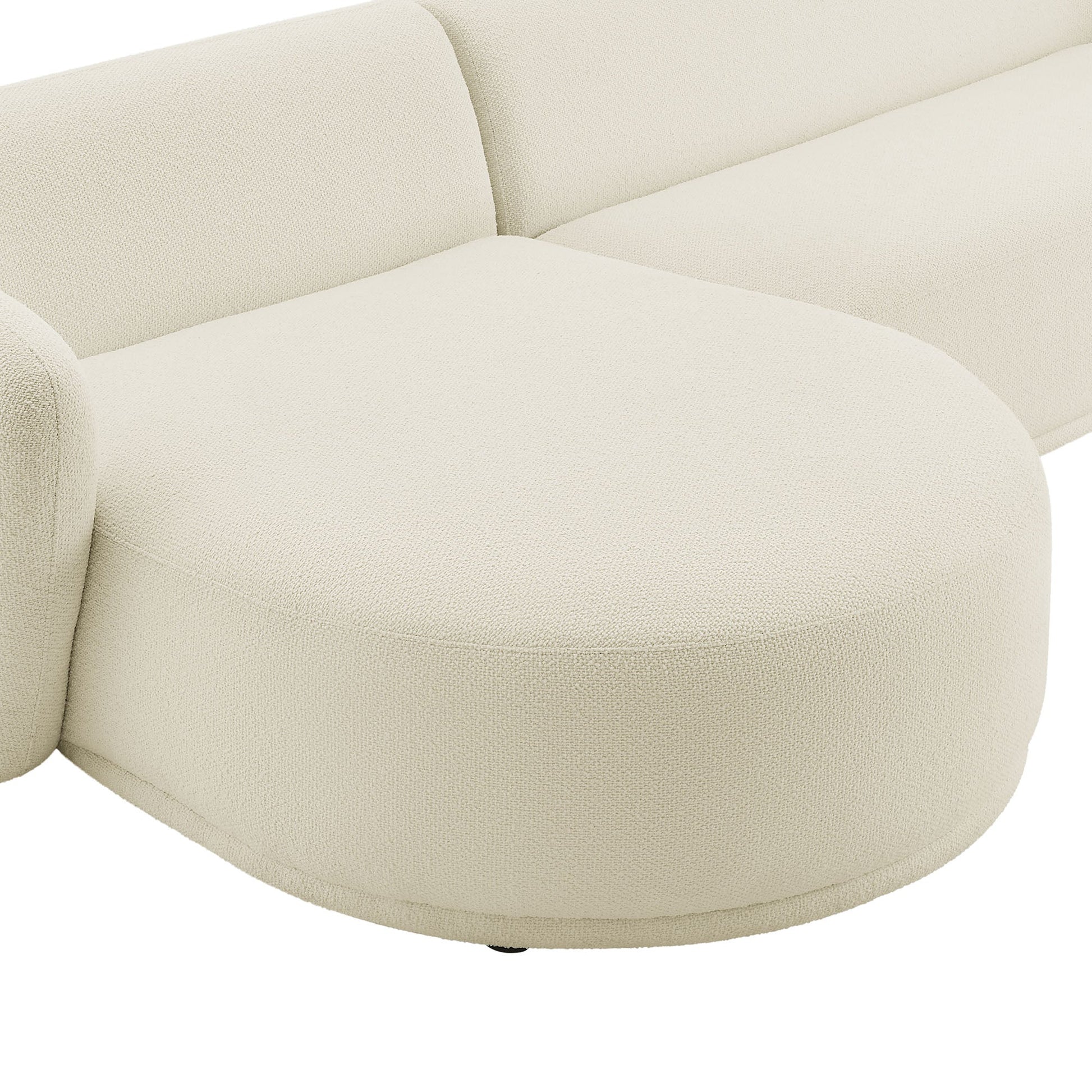 Monica 2 Piece Left Facing Boucle Fabric Modular Sofa with Chaise