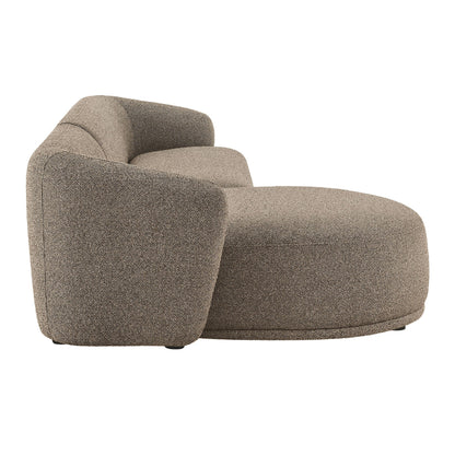 Monica 2 Piece Left Facing Boucle Fabric Modular Sofa with Chaise