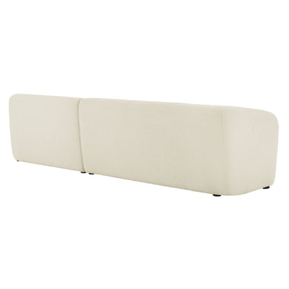 Monica 2 Piece Right Facing Boucle Fabric Modular Sofa with Chaise