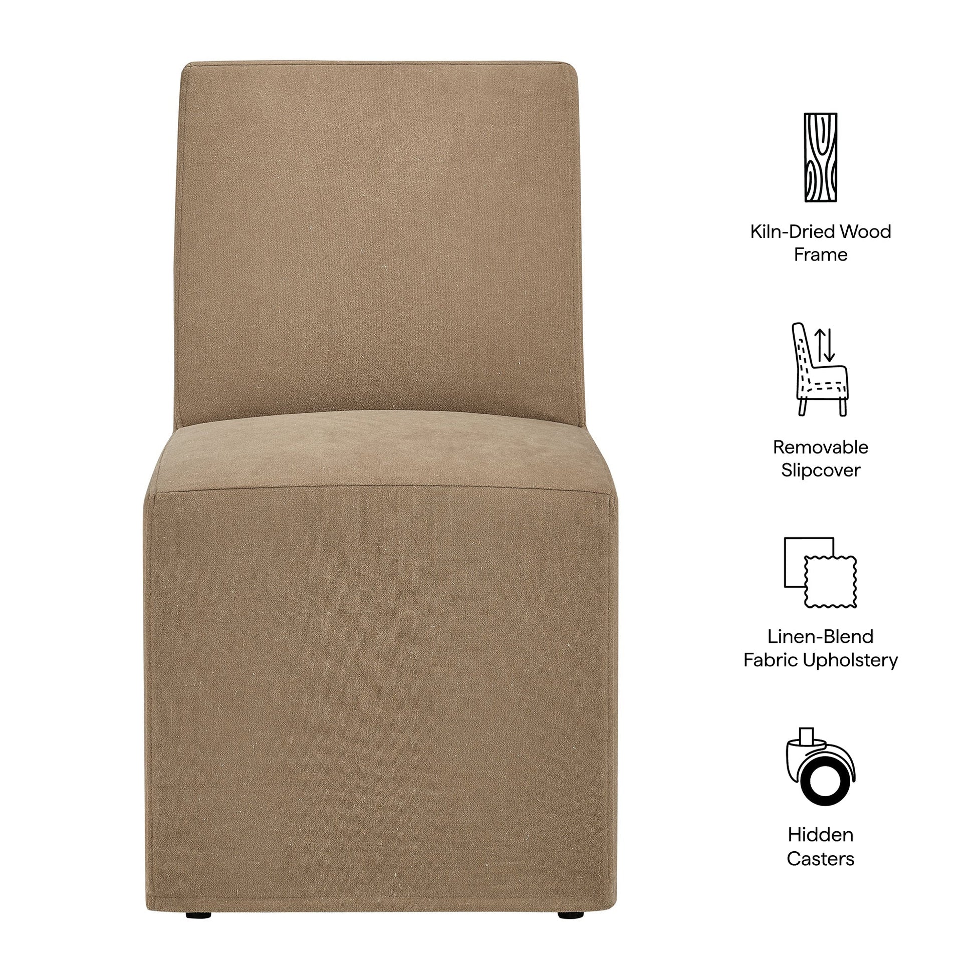 Tessera Upholstered Linen-Blend Slipcovered Dining Chair