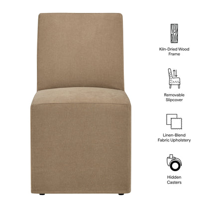 Tessera Upholstered Linen-Blend Slipcovered Dining Chair