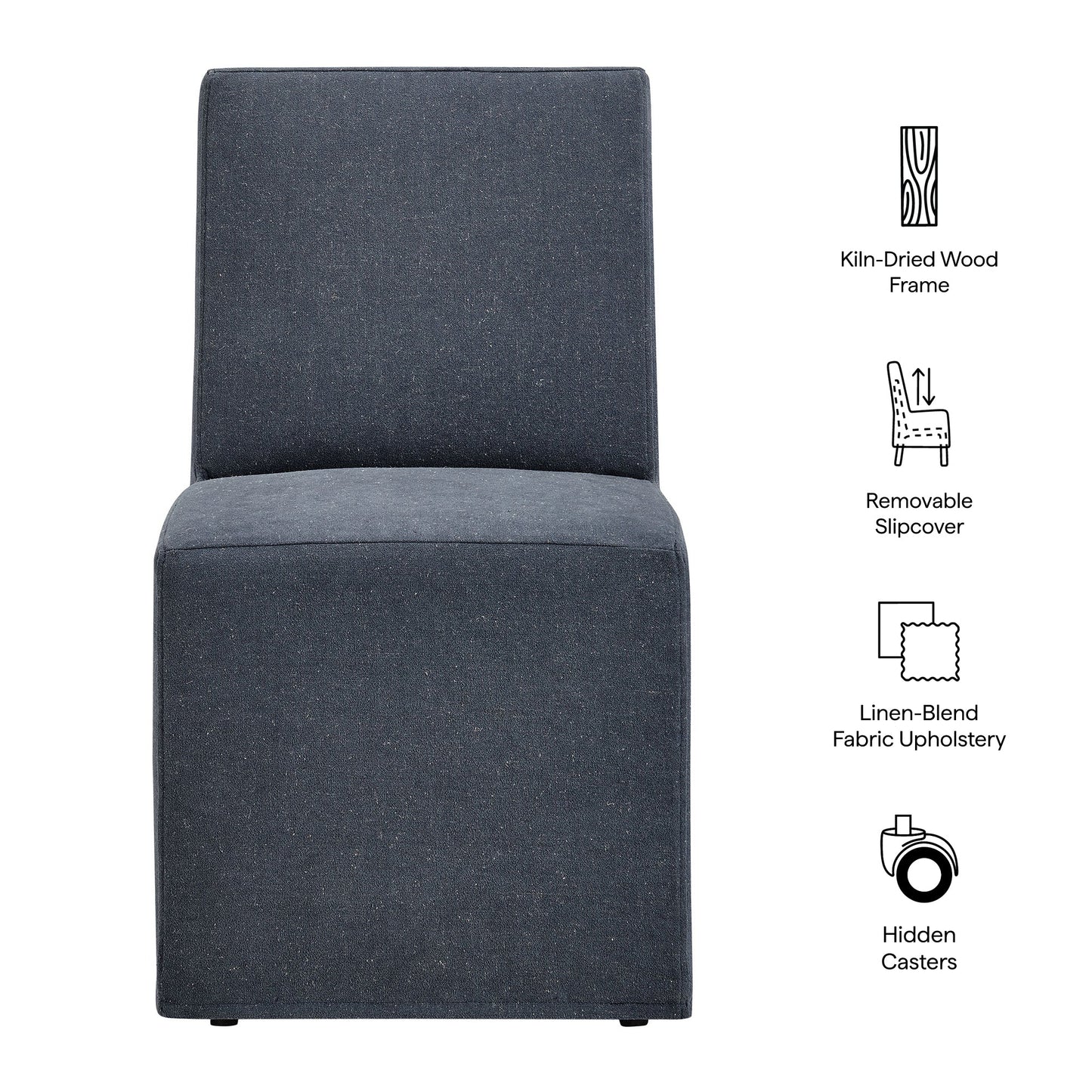 Tessera Upholstered Linen-Blend Slipcovered Dining Chair