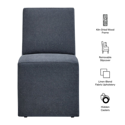 Tessera Upholstered Linen-Blend Slipcovered Dining Chair