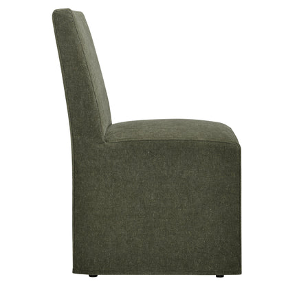 Tessera Upholstered Linen-Blend Slipcovered Dining Chair