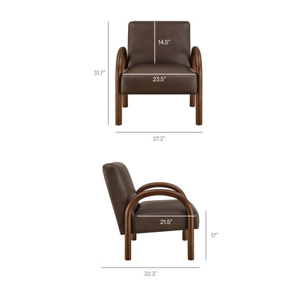 Lunet Faux Leather Upholstered Accent Chair