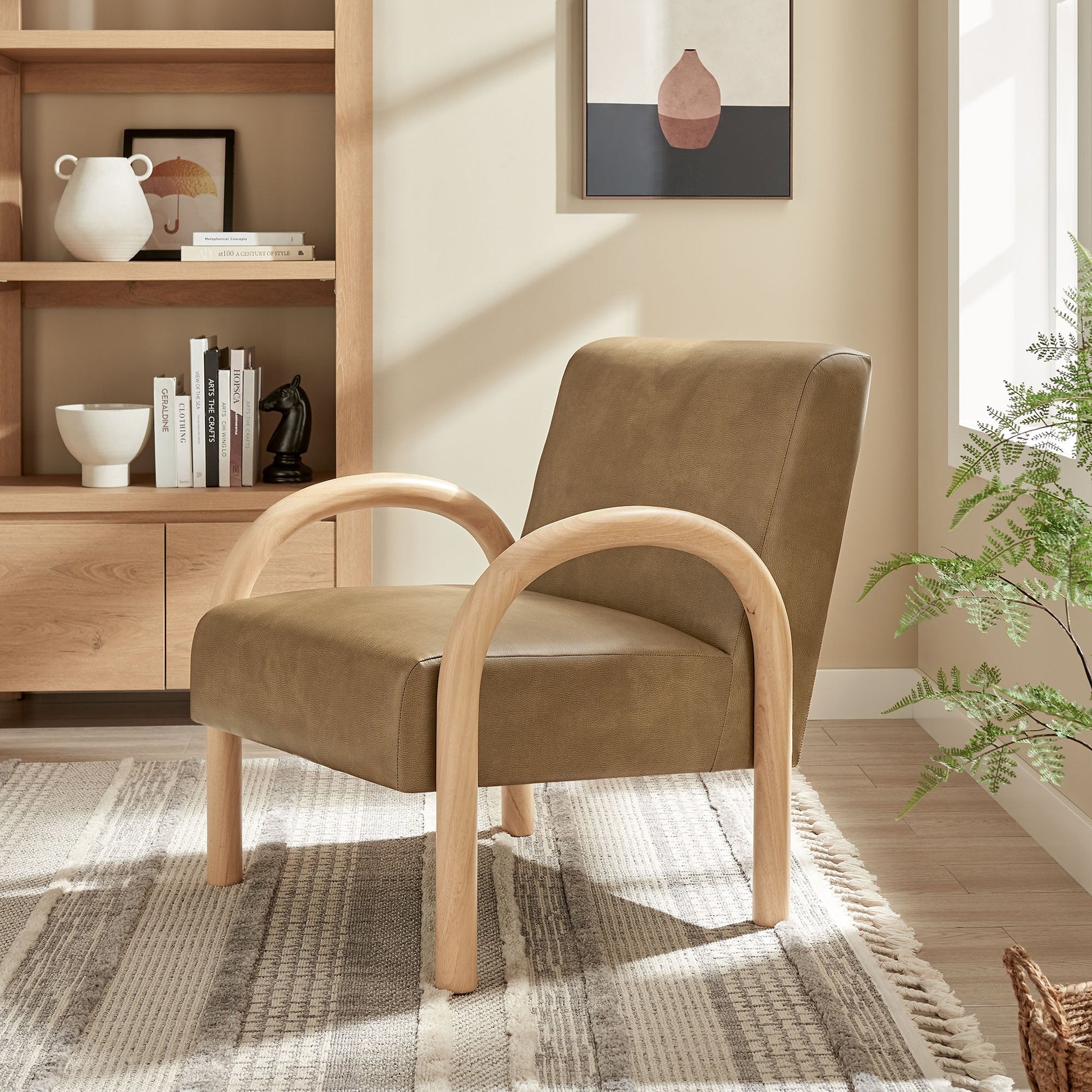 Lunet Faux Leather Upholstered Accent Chair
