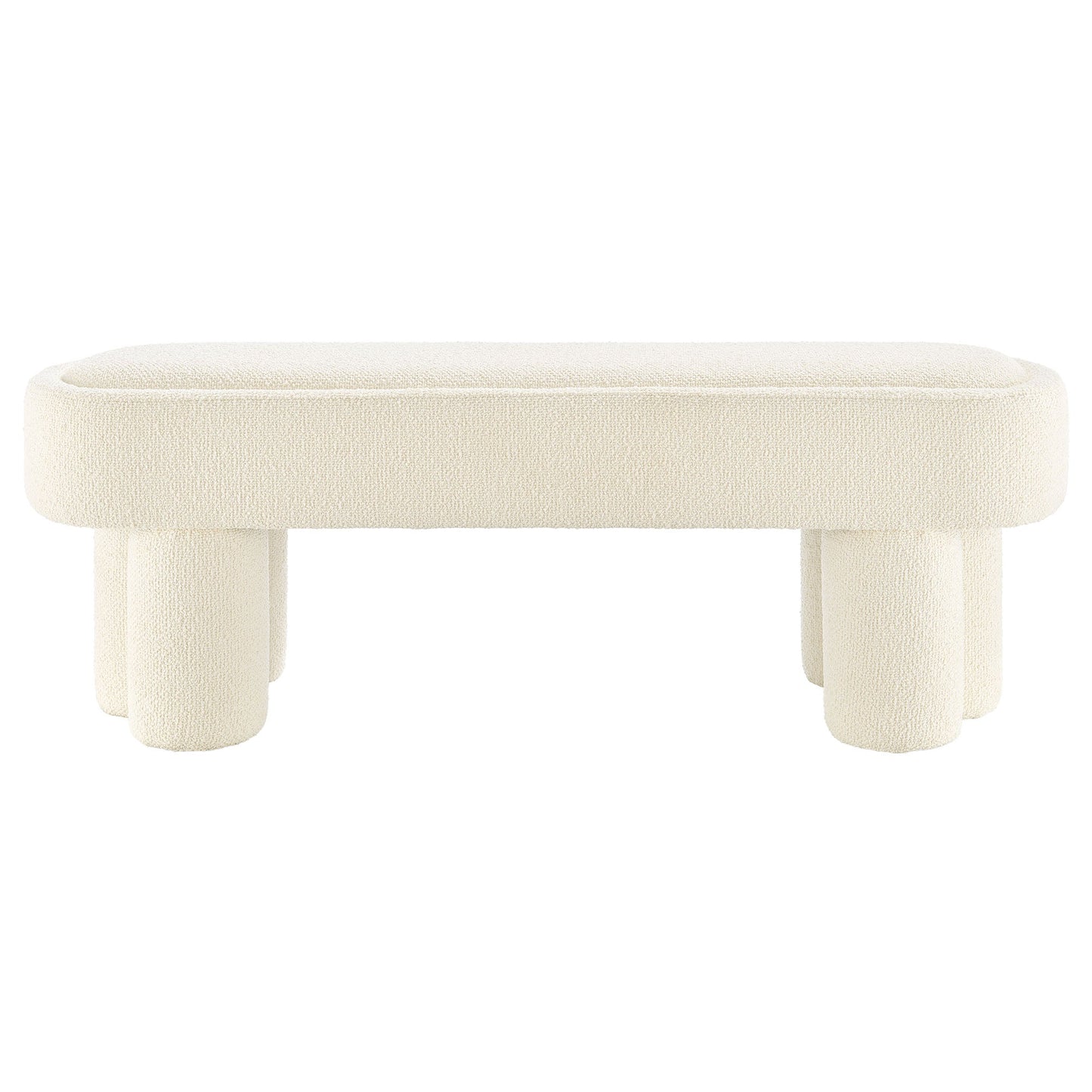 Mossi 52-Inch Oval Boucle Fabric Bench