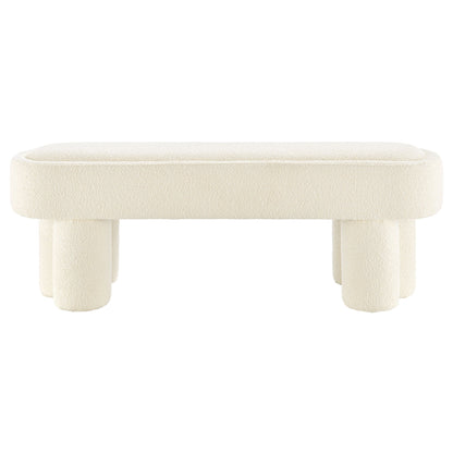 Mossi 52-Inch Oval Boucle Fabric Bench