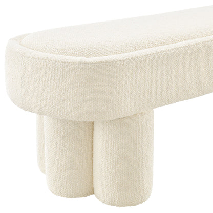 Mossi 52-Inch Oval Boucle Fabric Bench