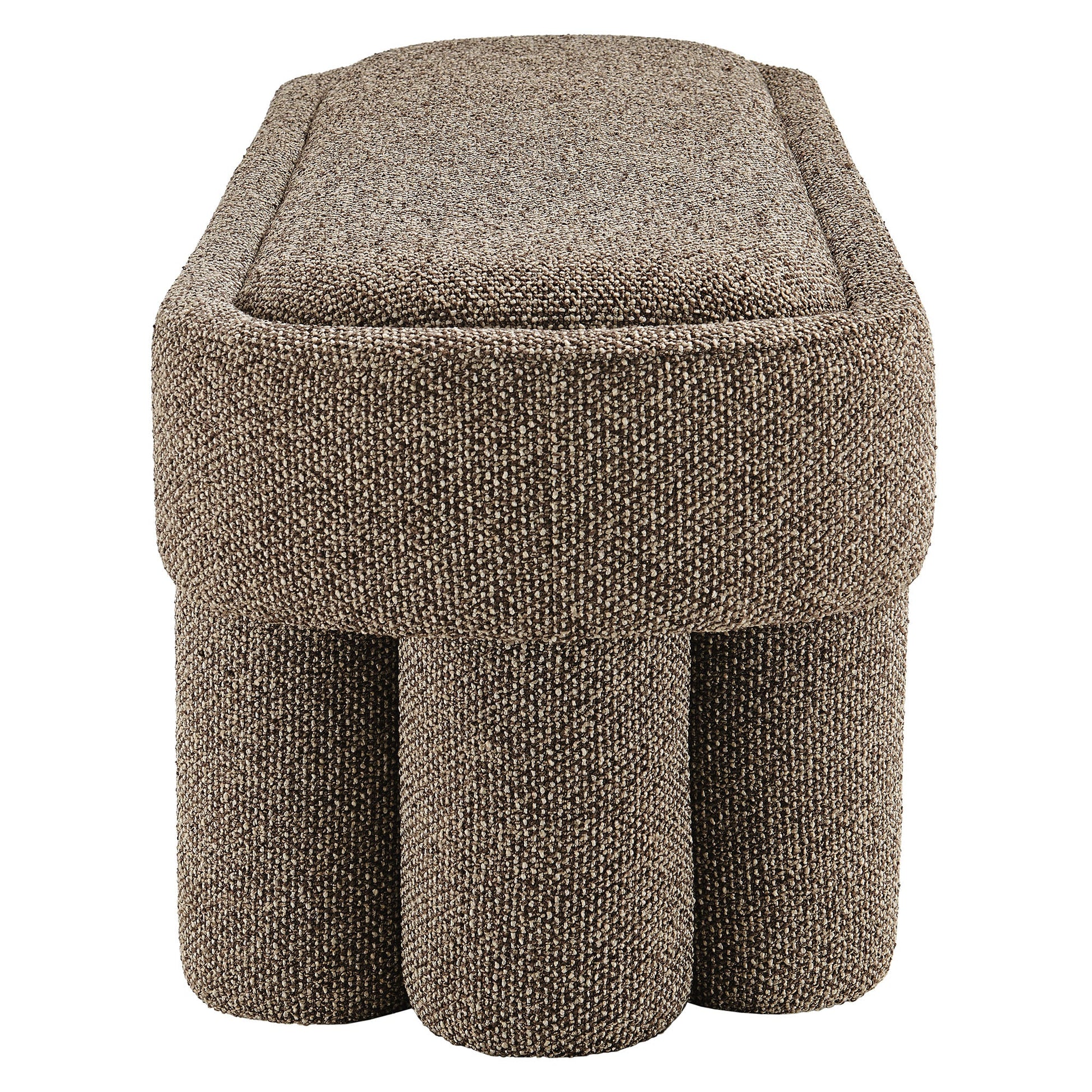 Mossi 52-Inch Oval Boucle Fabric Bench