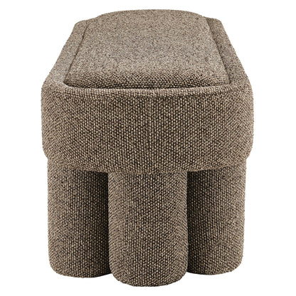 Mossi 52-Inch Oval Boucle Fabric Bench