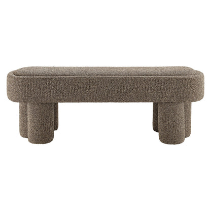 Mossi 52-Inch Oval Boucle Fabric Bench