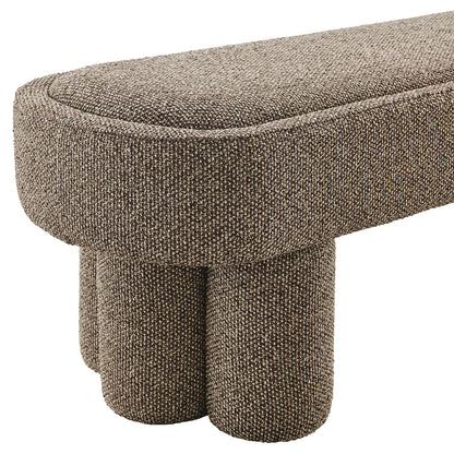 Mossi 52-Inch Oval Boucle Fabric Bench
