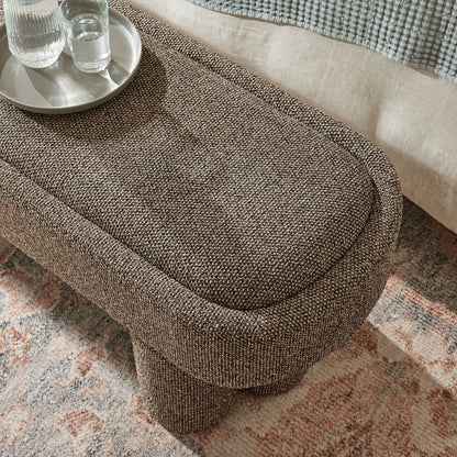 Mossi 52-Inch Oval Boucle Fabric Bench