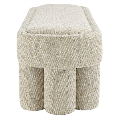 Mossi 52-Inch Oval Boucle Fabric Bench