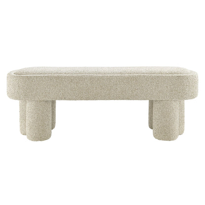 Mossi 52-Inch Oval Boucle Fabric Bench