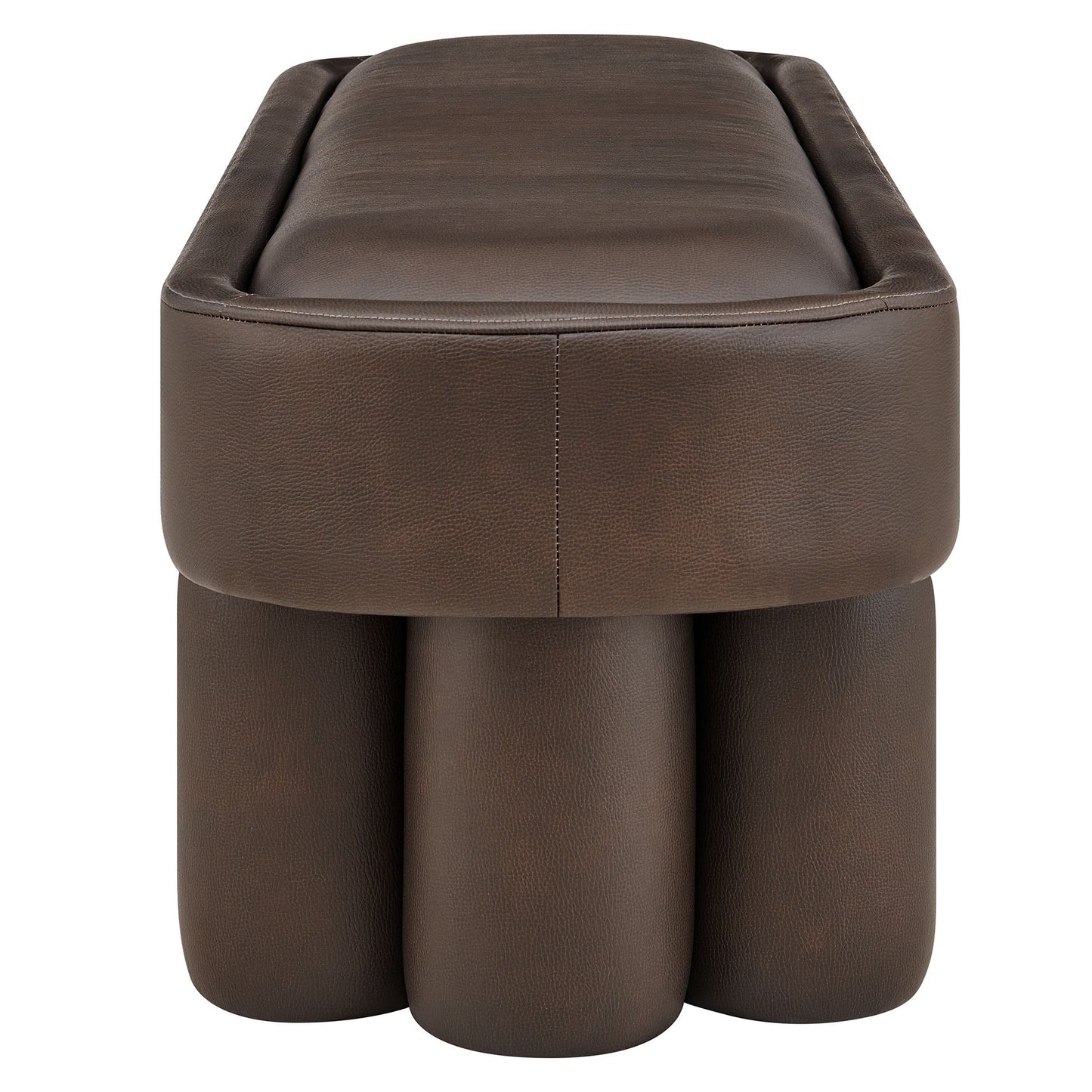 Mossi 52-Inch Oval Vegan Leather Bench