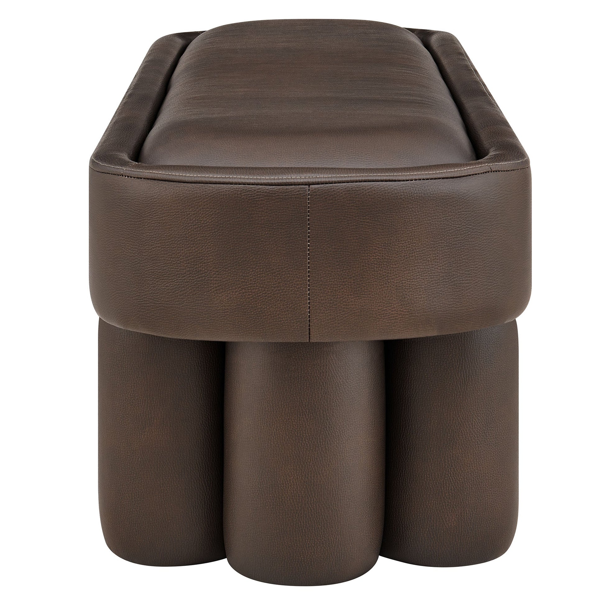 Mossi 52-Inch Oval Vegan Leather Bench