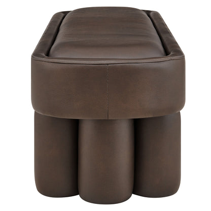 Mossi 52-Inch Oval Vegan Leather Bench