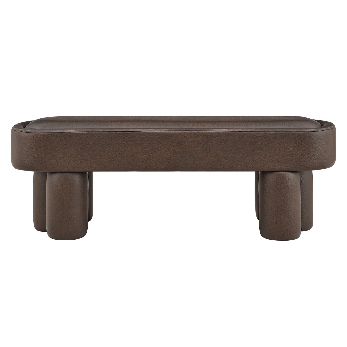 Mossi 52-Inch Oval Vegan Leather Bench