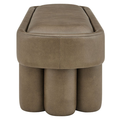 Mossi 52-Inch Oval Vegan Leather Bench