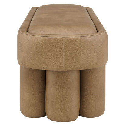 Mossi 52-Inch Oval Vegan Leather Bench