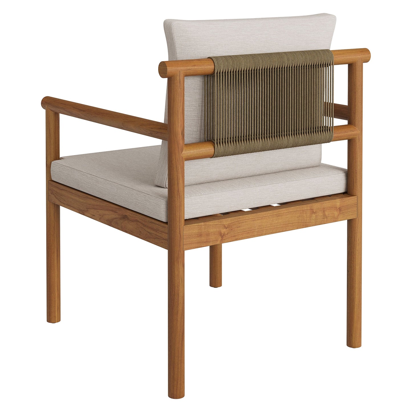 Eleni Outdoor Patio Teak Wood Rope Dining Chair