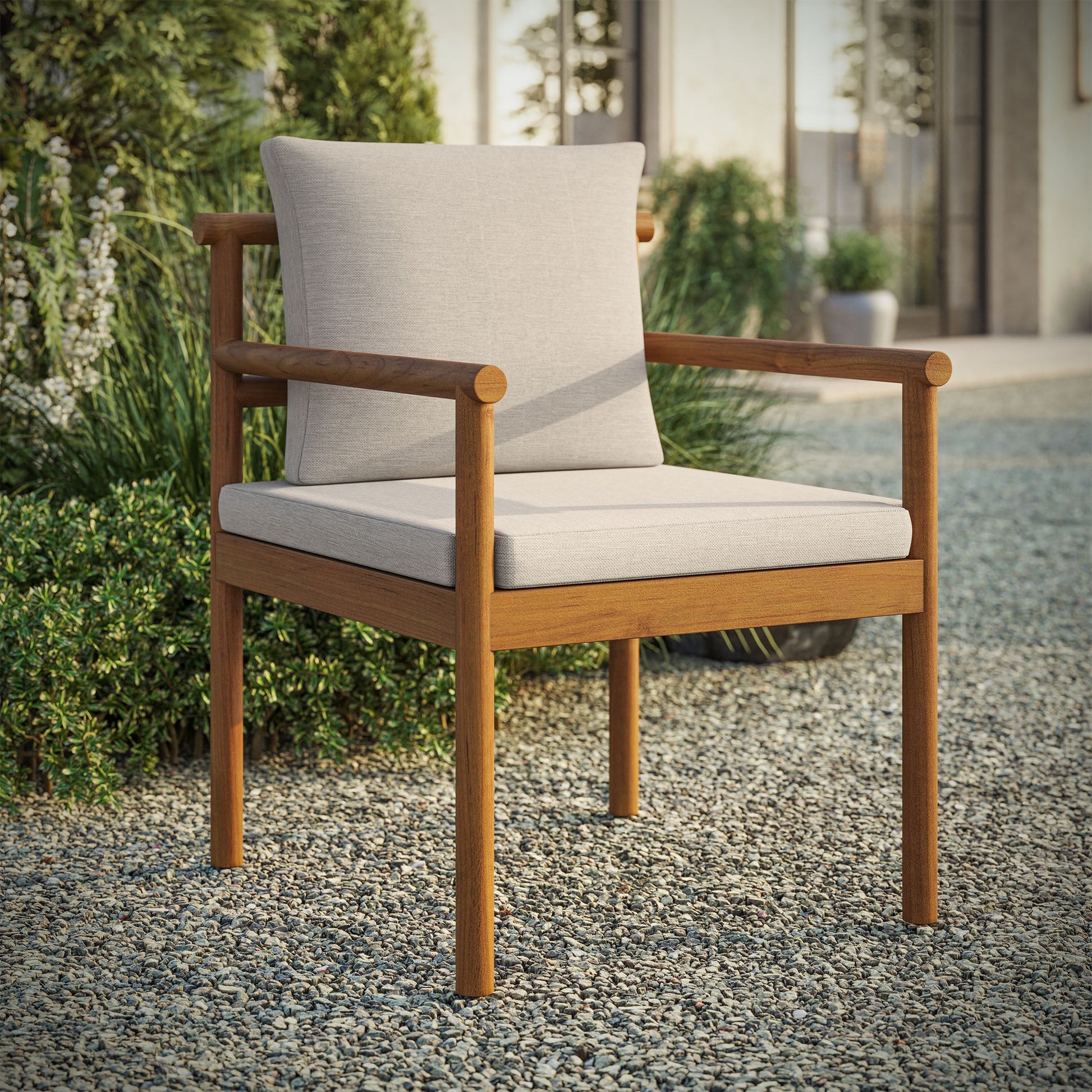 Eleni Outdoor Patio Teak Wood Rope Dining Chair