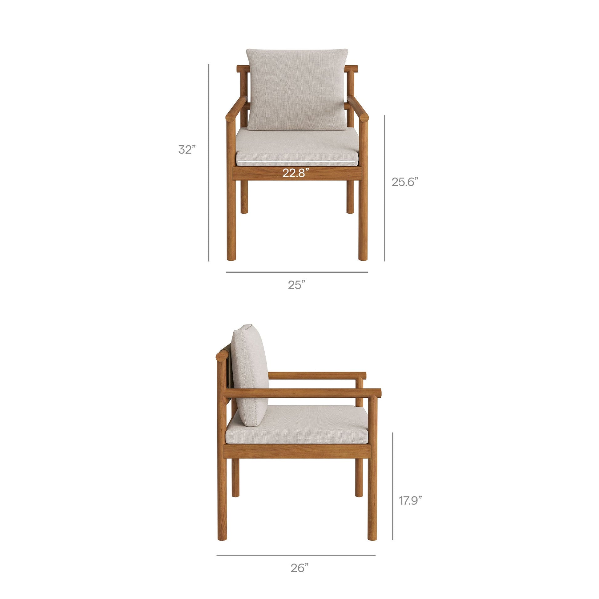 Eleni Outdoor Patio Teak Wood Rope Dining Chair