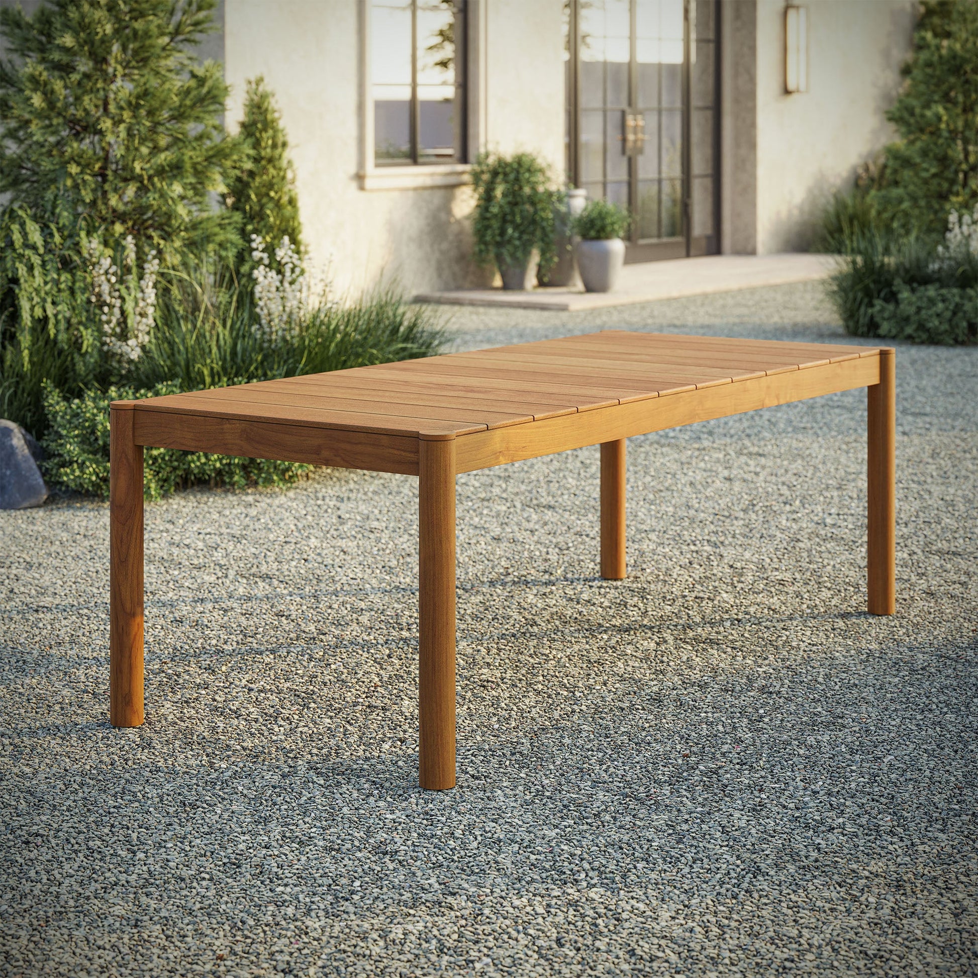 Eleni 89-Inch Outdoor Patio Teak Wood Dining Table
