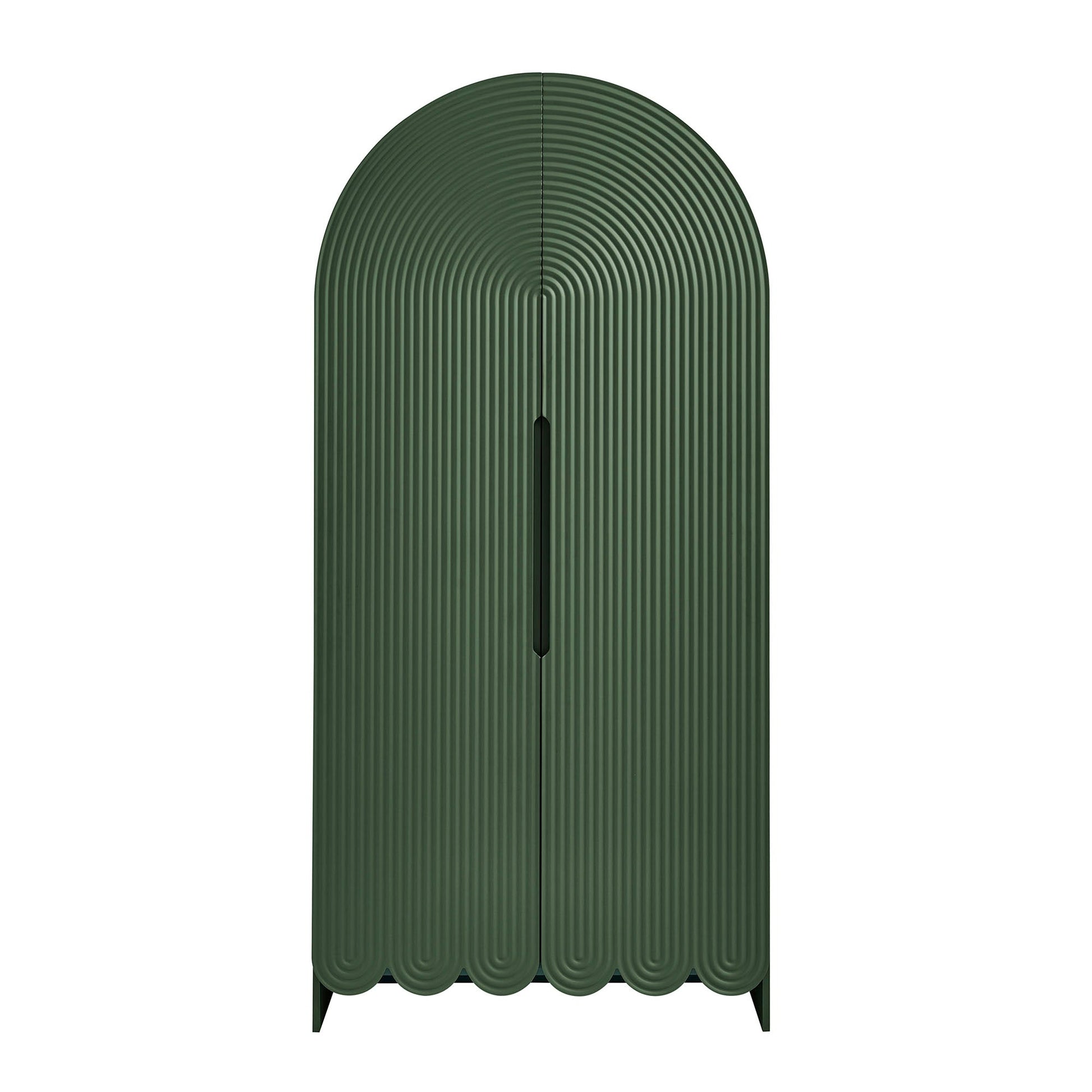 Dahlia 78 Inch Fluted and Scalloped Arched Storage Cabinet