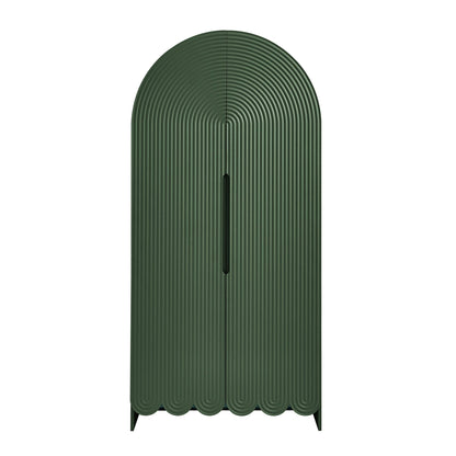 Dahlia 78 Inch Fluted and Scalloped Arched Storage Cabinet