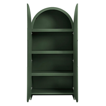 Dahlia 78 Inch Fluted and Scalloped Arched Storage Cabinet