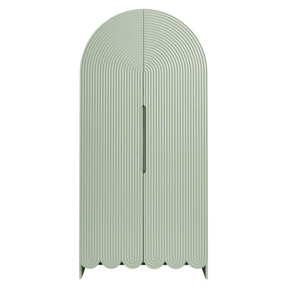 Dahlia 78 Inch Fluted and Scalloped Arched Storage Cabinet