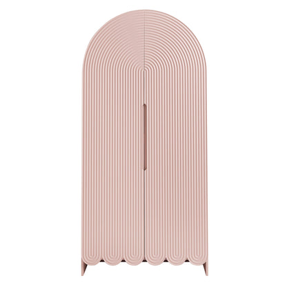 Dahlia 78 Inch Fluted and Scalloped Arched Storage Cabinet