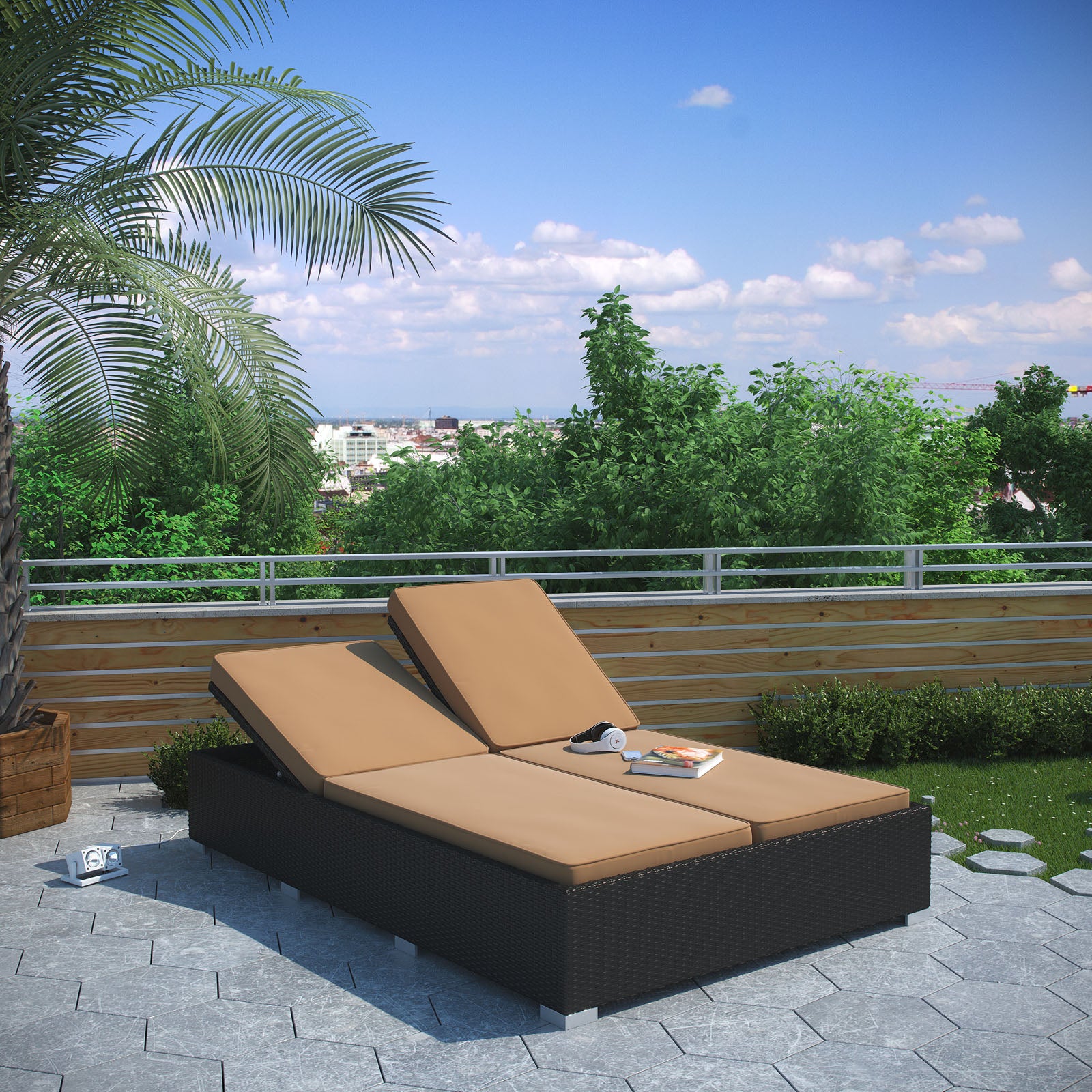 Evince Double Outdoor Patio Chaise