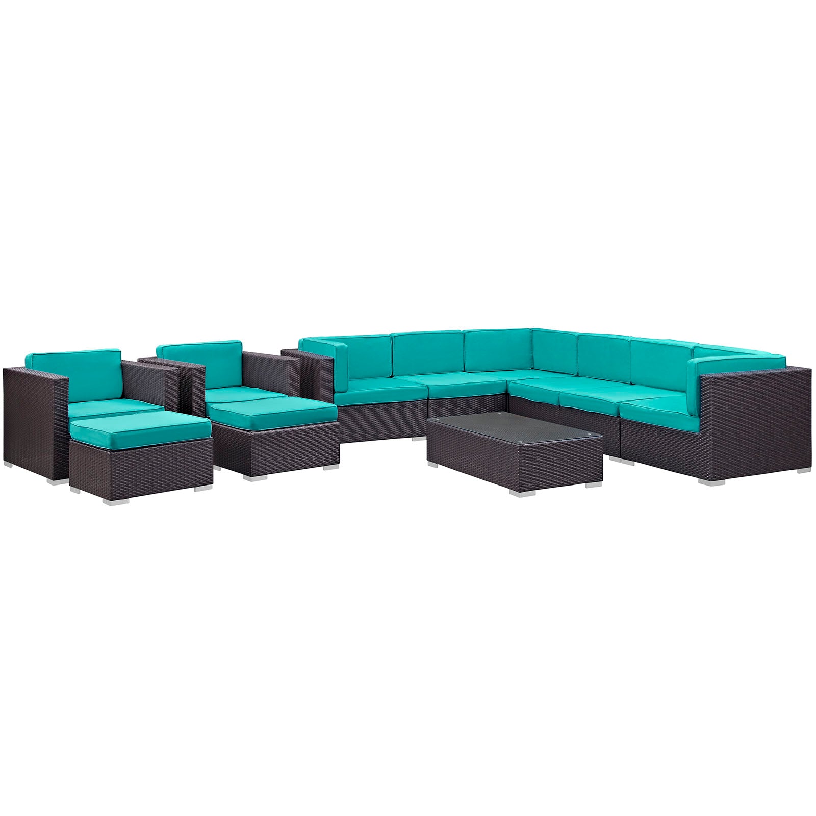 Avia 10 Piece Outdoor Patio Sectional Set