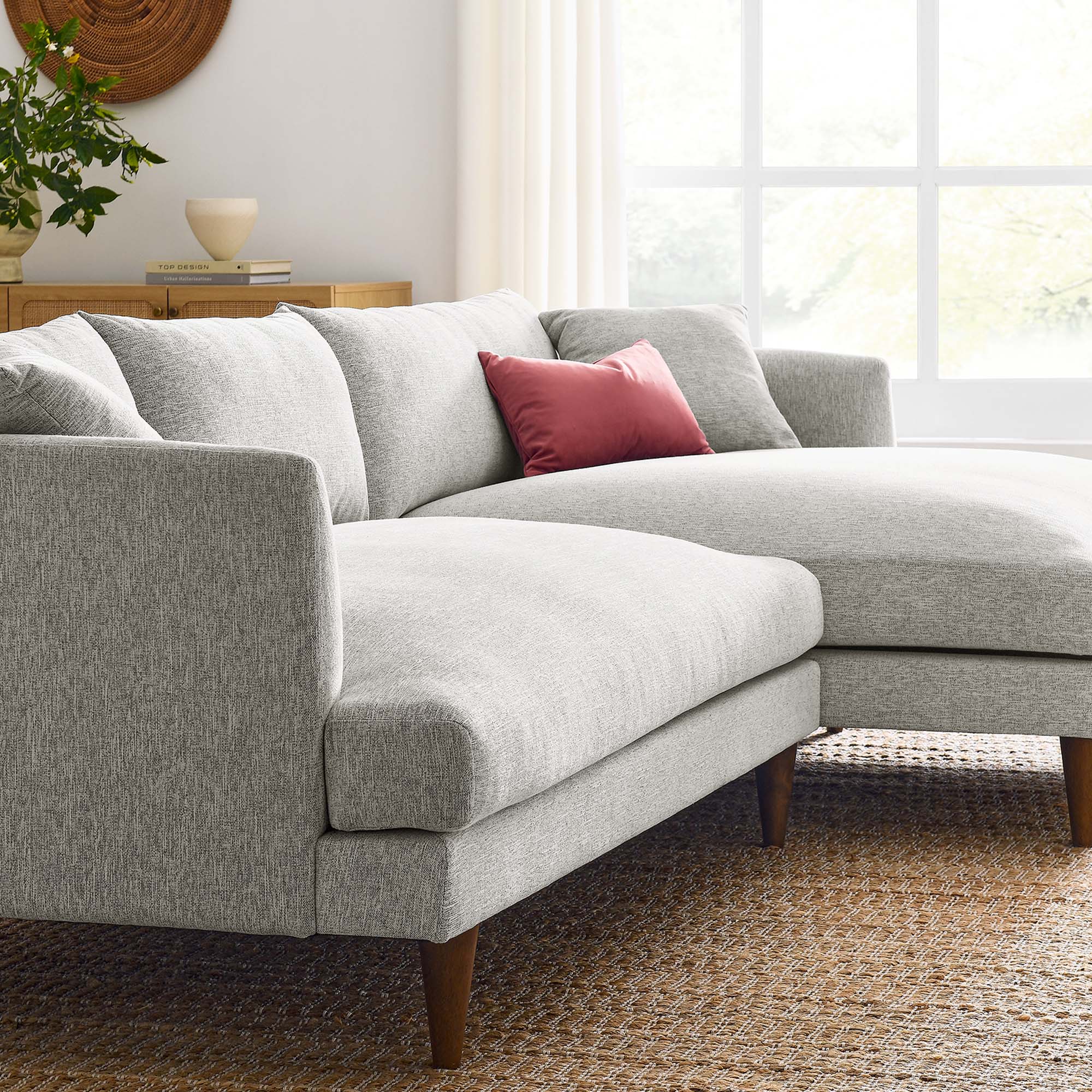 Zoya Right-Facing Down Filled Overstuffed Sectional Sofa