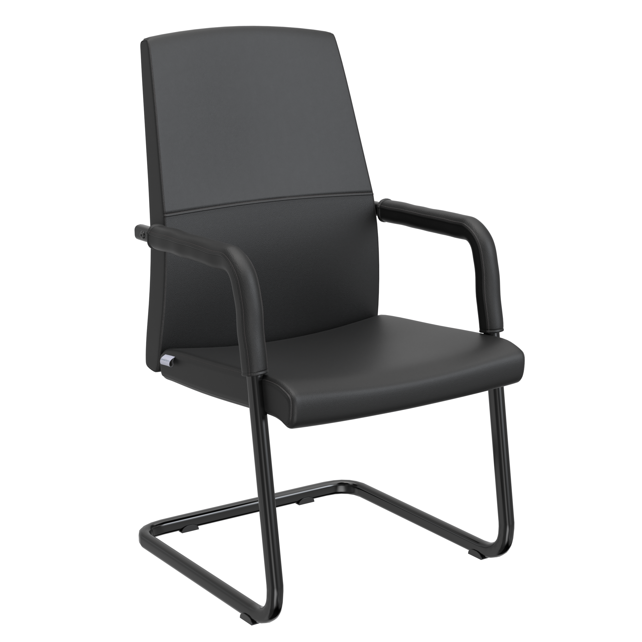 Evander Office Guest Chair in Black Leather